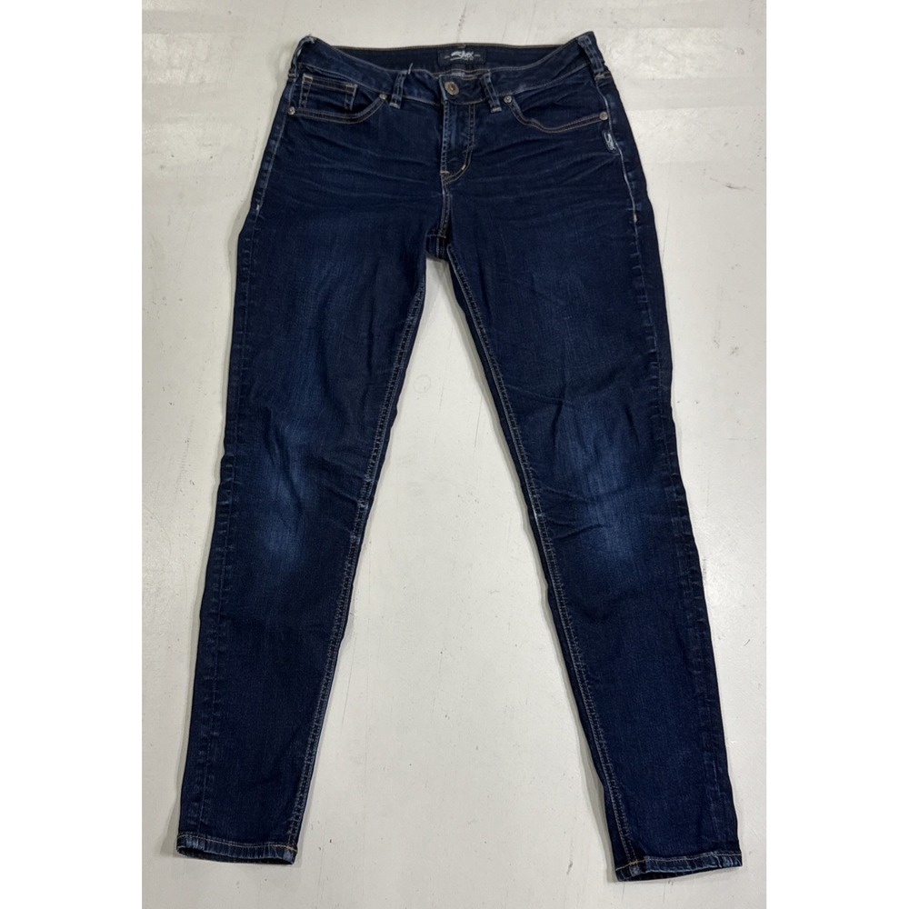 Silver Jeans Aiko High Super Skinny Dark Wash Denim Women's 28x29 Stretch